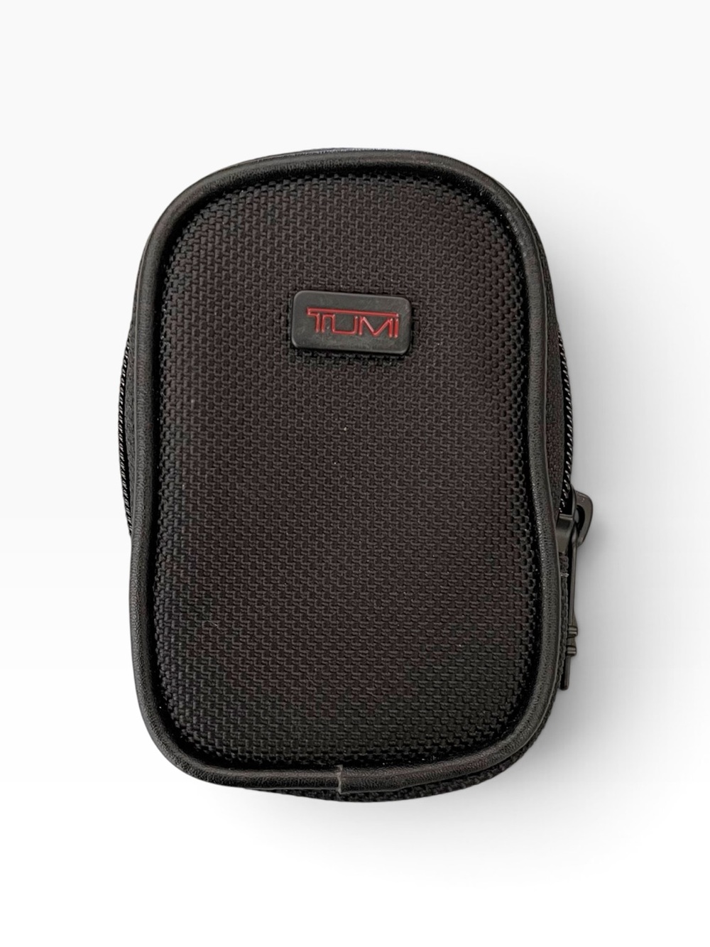 Tumi Modular Accessory Pouch Compact Black Ballistic Nylon Logo Zip Closure